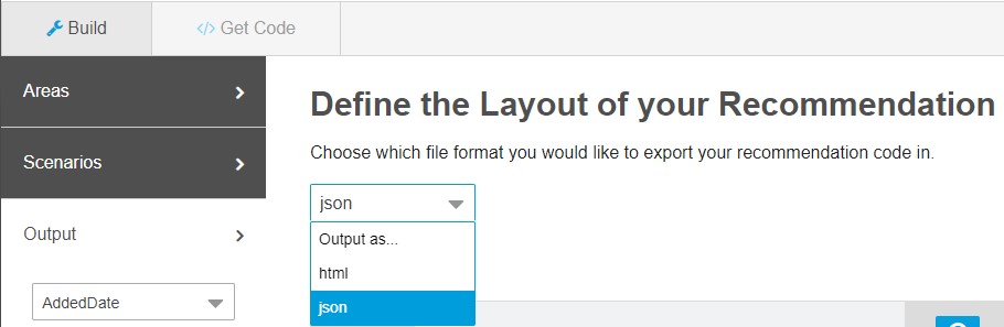 selecting output format